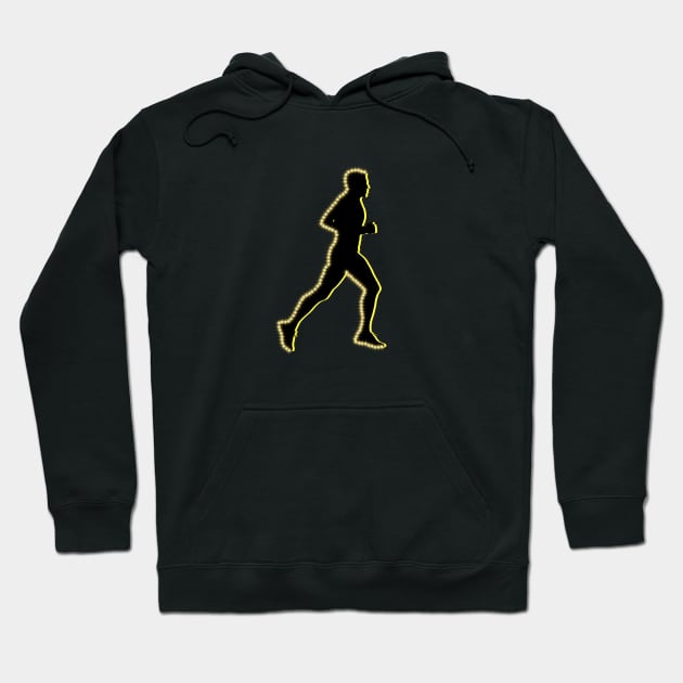 Silhouette sprint yellow neon Hoodie by Nano-none